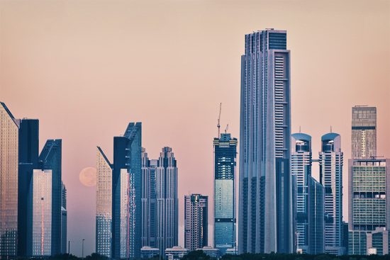 Full moon over Dubai