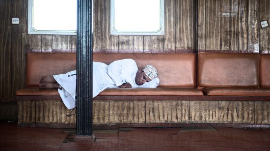 Sleeping on the ferry